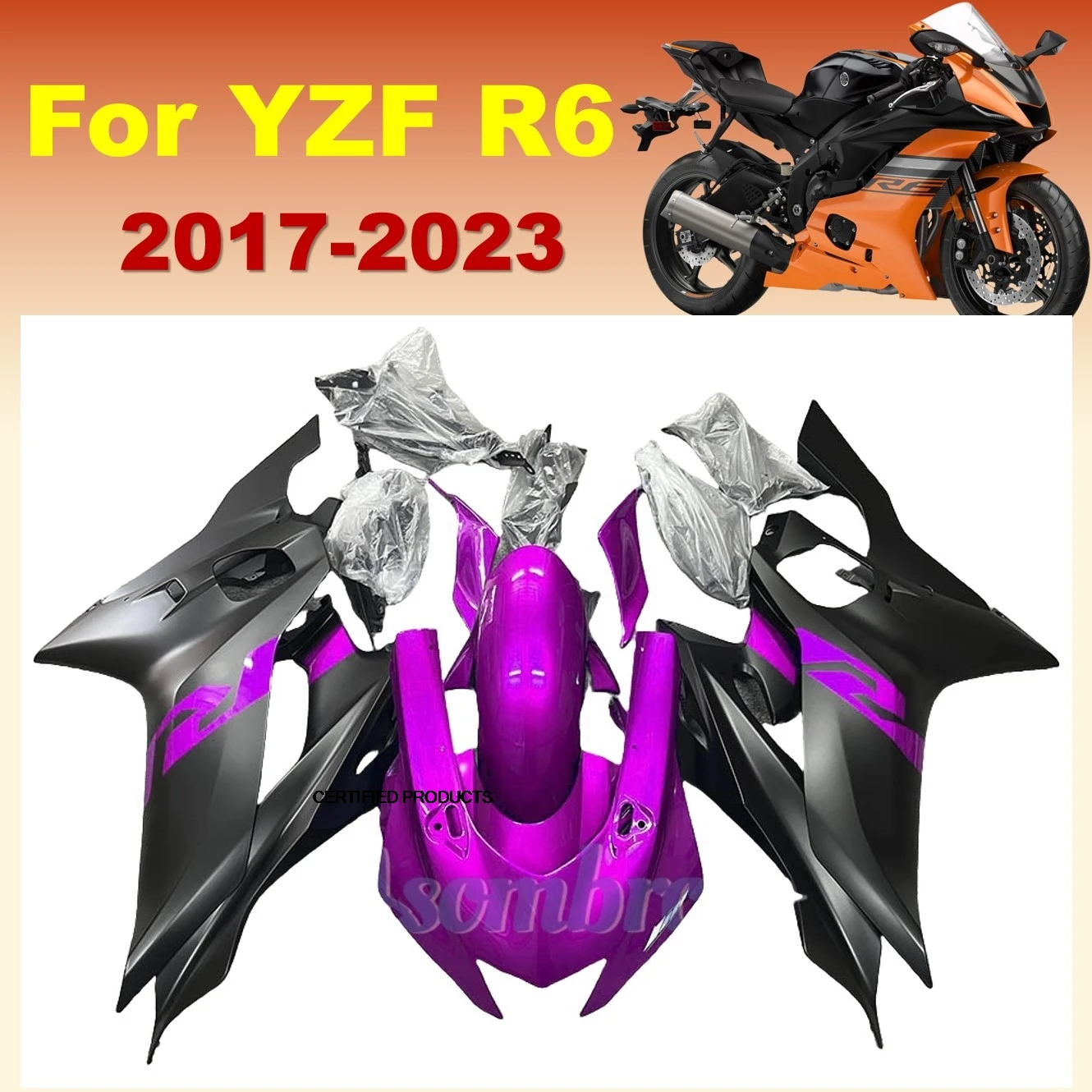 Fairings Fit For YZFR6 2017 2018 2019 2020 2021 2023 YZF R6 17 18 19 20 21 22 Purple Black Motorcycle Fairing Kit