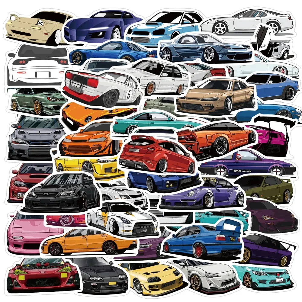 10/30/50/100PCS JDM Retrofit Racing Car Stickers For Suitcase Skateboard Laptop Luggage Phone Car Styling DIY Decal Pegatinas