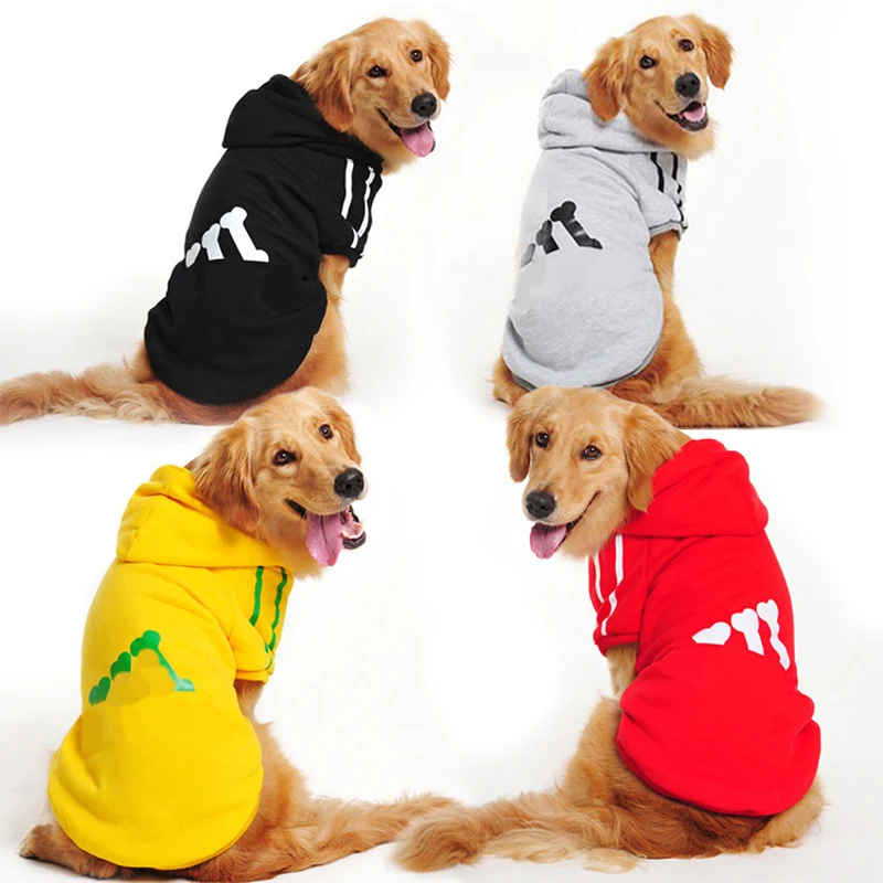 S-5XL Pet Dog Hoodies for Small Medium Large Breed Dogs, Fleece Lined Pullover Pitbull Sweatshirt Casual Sports Clothes Apparel