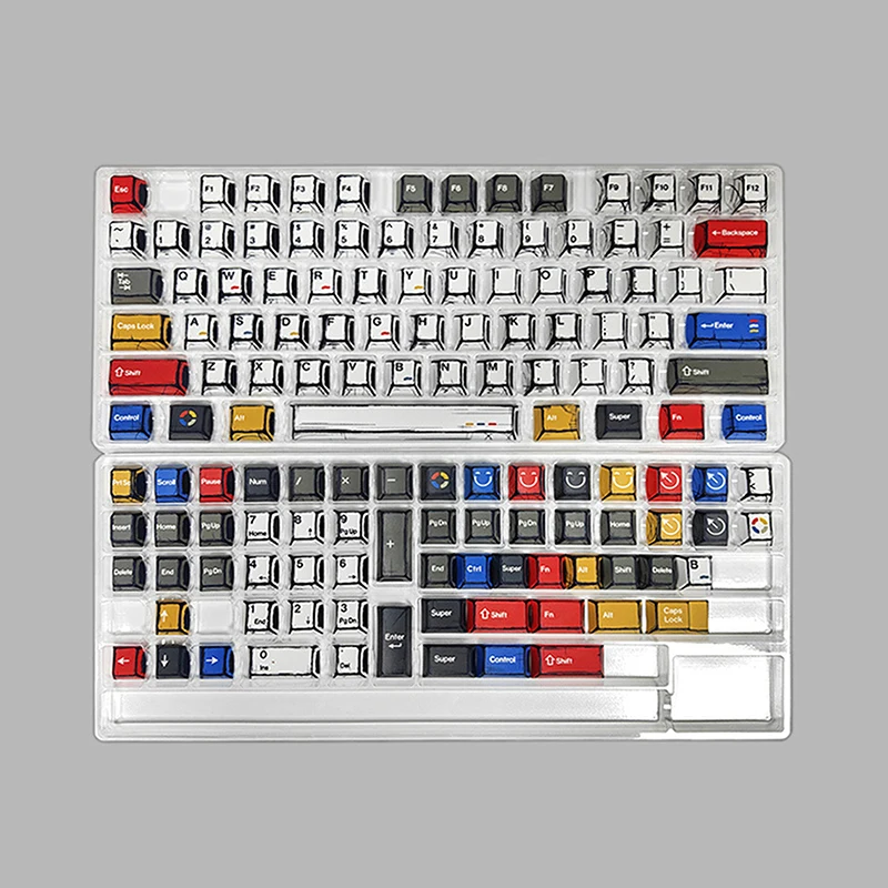 PBT Comic Style Keycaps Cherry Profile Complete Set 136 Keys Keycaps Suitable For Gaming Mechanical Keyboard Cherry MX Switches