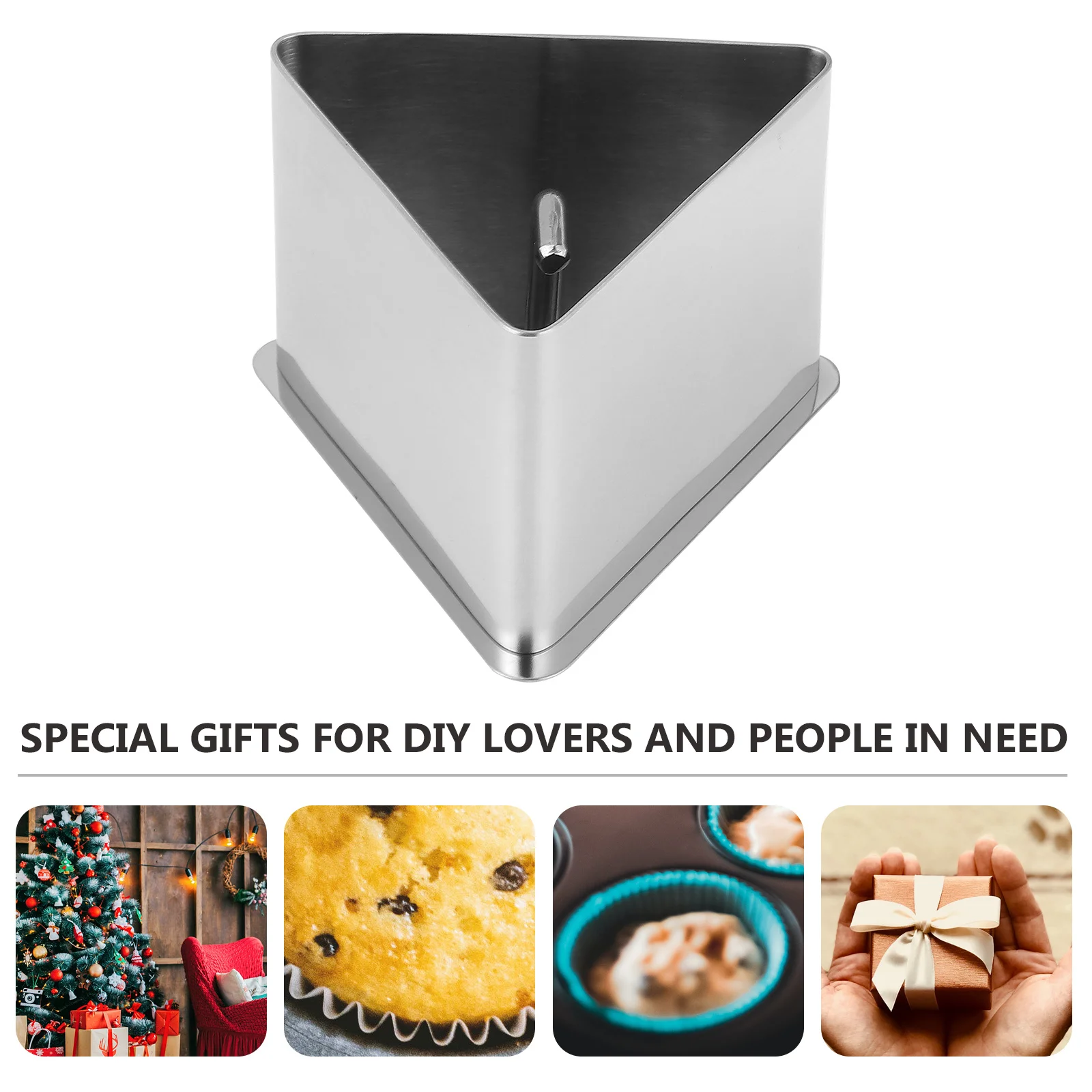 

1Set Rice Ball Mold Stainless Steel Triangle Shape DIY Cake Mold Baking Tool for Sushi Dessert Cooking Gathering