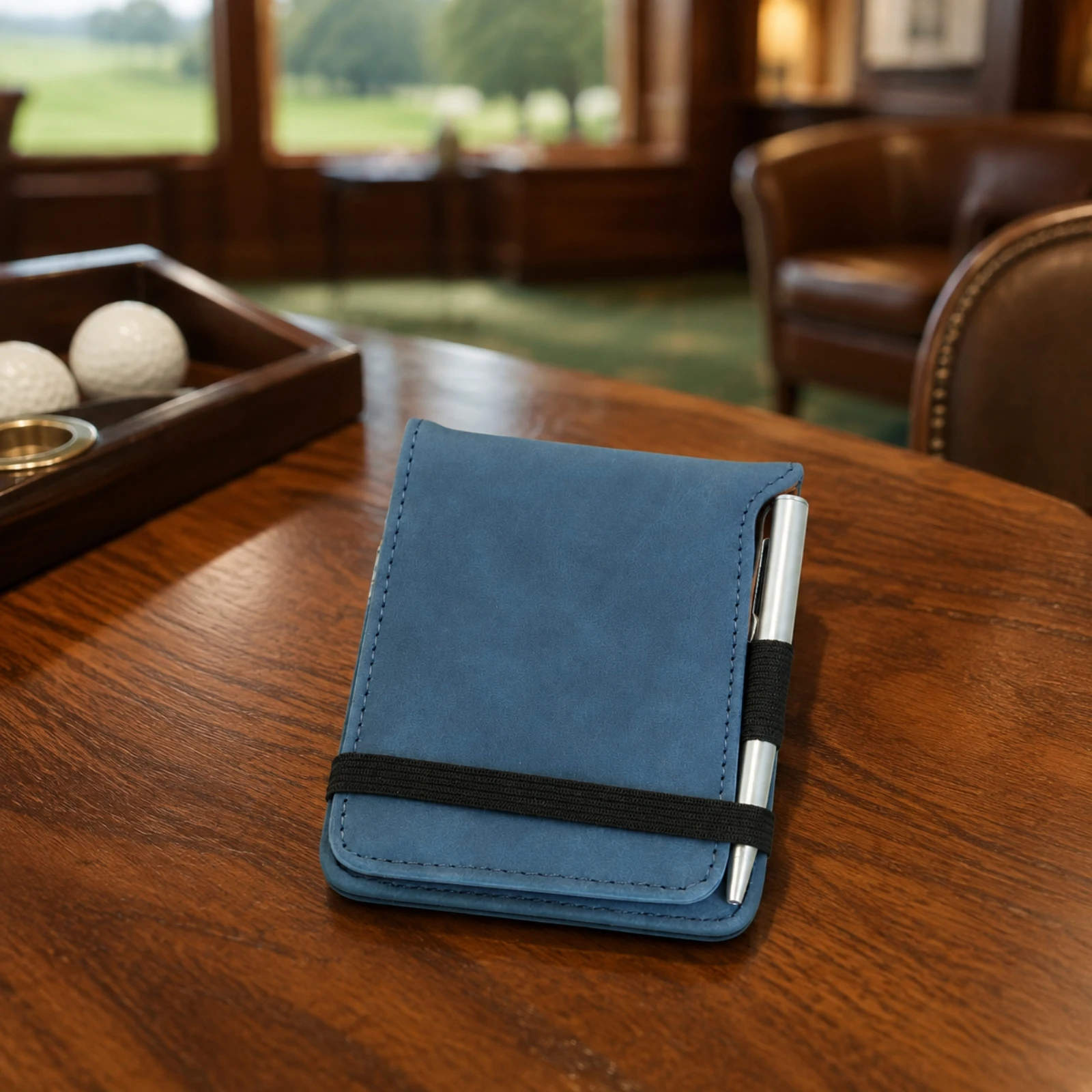 Golf Scorebook Stitched Edges Golf Scorebook with Pen Compact Rounded Corners for Golfers