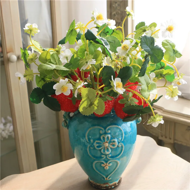 

Artificial Fruit Strawberry Flower Branch Home Decoration Simulation Plant Simulation Flower Party Restaurant Decoration