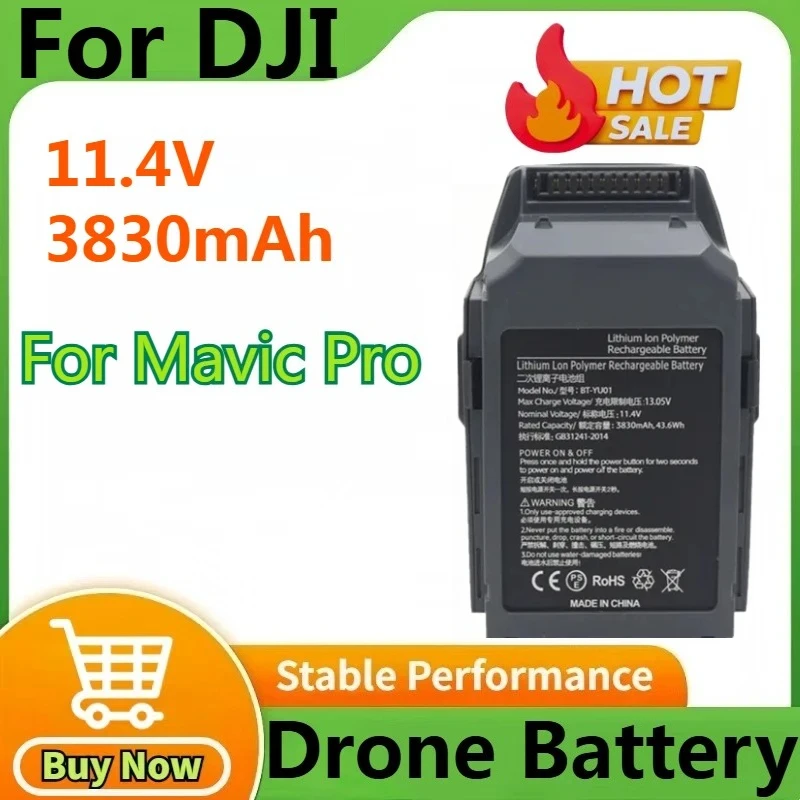 

11.4V 3830mAh Battery For DJI Mavic Pro Intelligence Flight Battery Flight Time 26 Minutes Drone Accessories New Stock