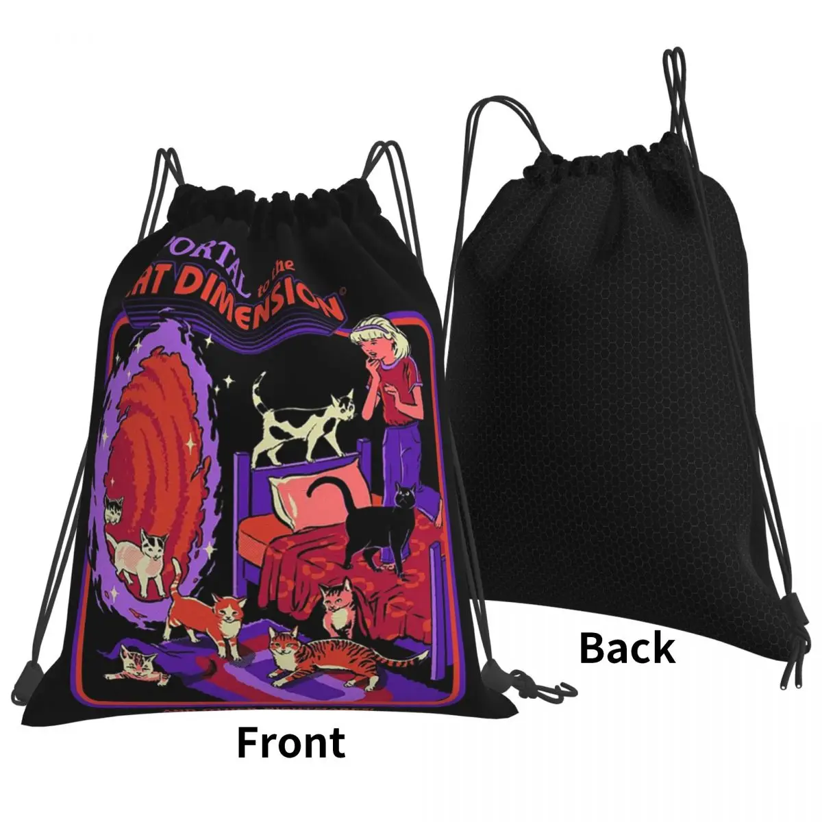 The Cat Dimension Backpacks Multi-function Portable Drawstring Bags Sports Bag Book Bags For Travel School