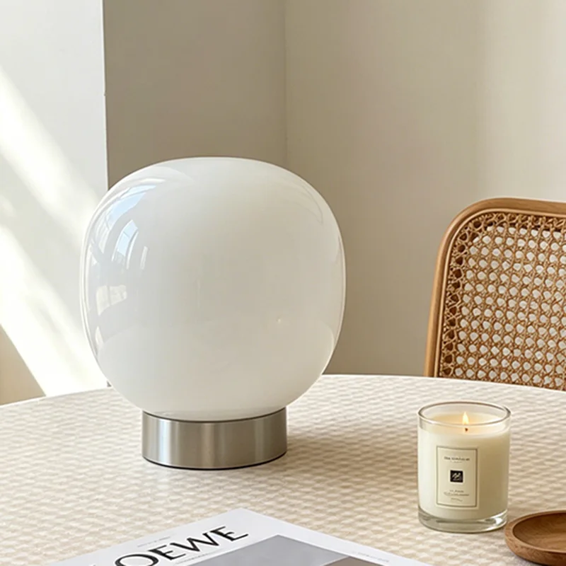 Murano Glass Sugar Cube Table Lamp, Bauhaus Minimalist Bedside Lamp, Decor Light for Bedroom, Dorm & Living Room