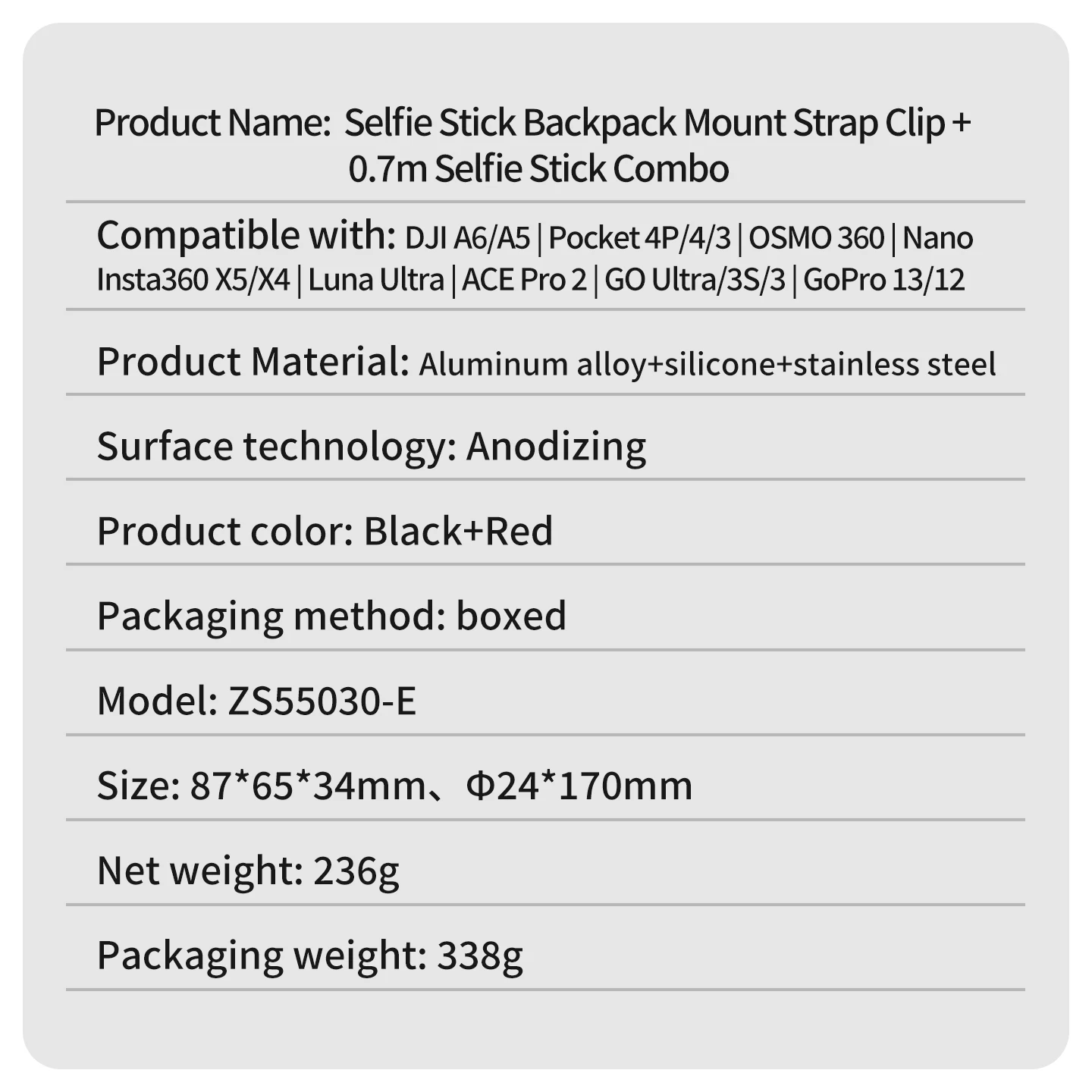 Kamera-Selfie-Stick-Clip für Rucksack-Schultergurt – Schnellverschluss-Halterung für Insta360 GoPro DJI Action – Freihändige Fotografie – Detail 23