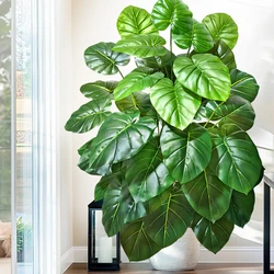 60-135cm/51.9in Artificial Monstera deliciosa Pothos Alocasia Leaf Fake Plant Ornamental Festive Home Office Decoration
