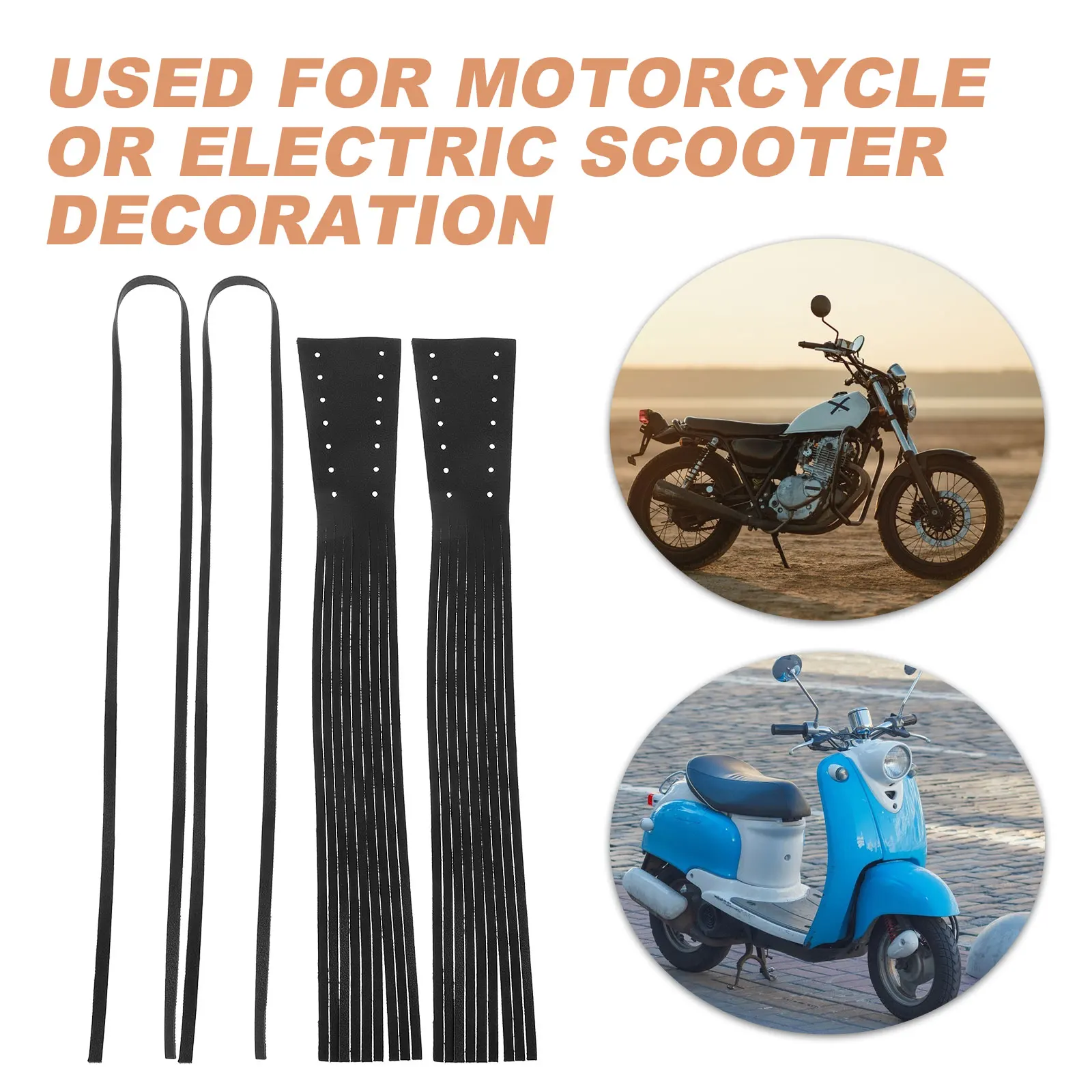 

2pc Vintage Style Handlebar Tassels Faux Grip Covers Motorcycle Accessories Decorative Streamers Durable Motorbike Easy