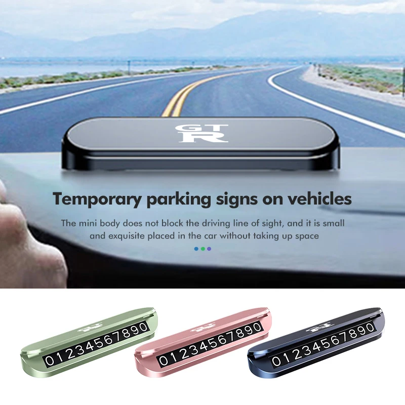Car Metal Temporary Parking Card Phone Number Plate For Nissan GTR NISMO JDM R32 R33 R34 Teana Skyline Kawasaki