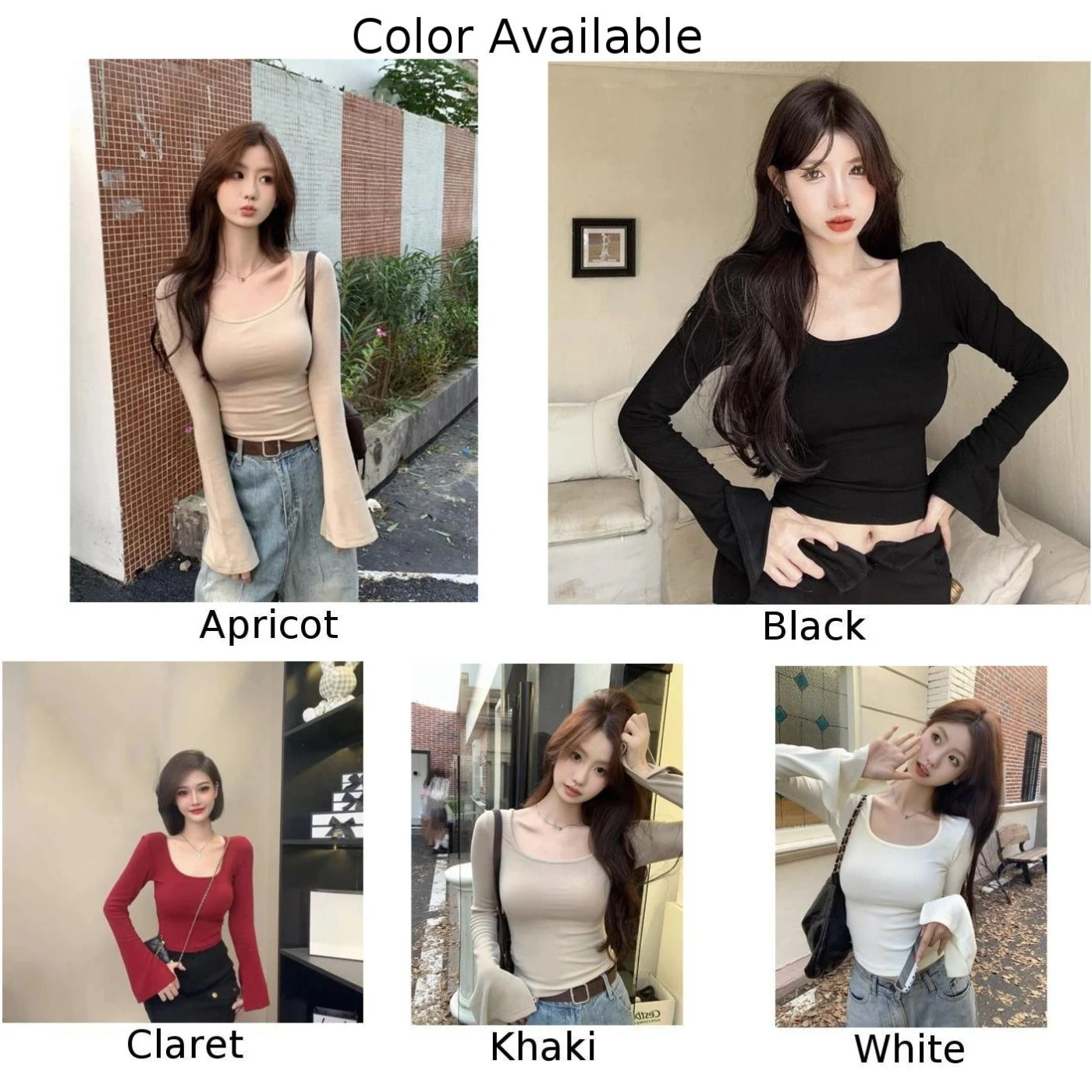 ฤดูใบไม้ร่วงชุดลําลองแขนยาวลําลองผู้หญิง \\\\\\\'s Top ความยืดหยุ่นปานกลางผ้าโพลีเอสเตอร์ความยาวปกติเสื้อผ้า