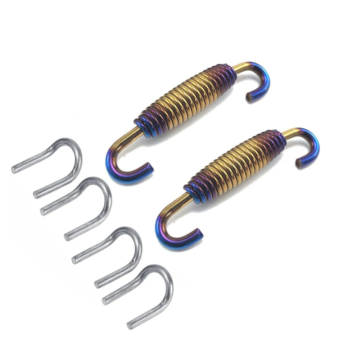 

Motorcycle Exhaust Springs 58mm Pair with Swivel Hooks Fasteners 4pcs Set Pipe Muffler