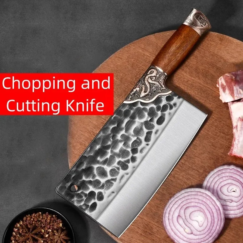 PLYS chef special meat cutter machete bone sharp, longquan forged kitchen knife household chopping dual-use knives