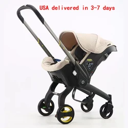 Poussette légère pour bébé, siège auto pour nouveau-né, chariot bidirectionnel, facile à plier, 3 en 1