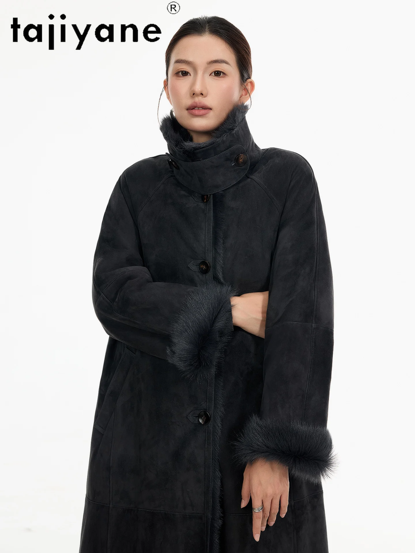 TAJIYANE Natural Tuscany Wool Sheepskin Coat High Quality Long Real Fur Coats Woman Clothing 2025 Winter Outerwears шуба женская