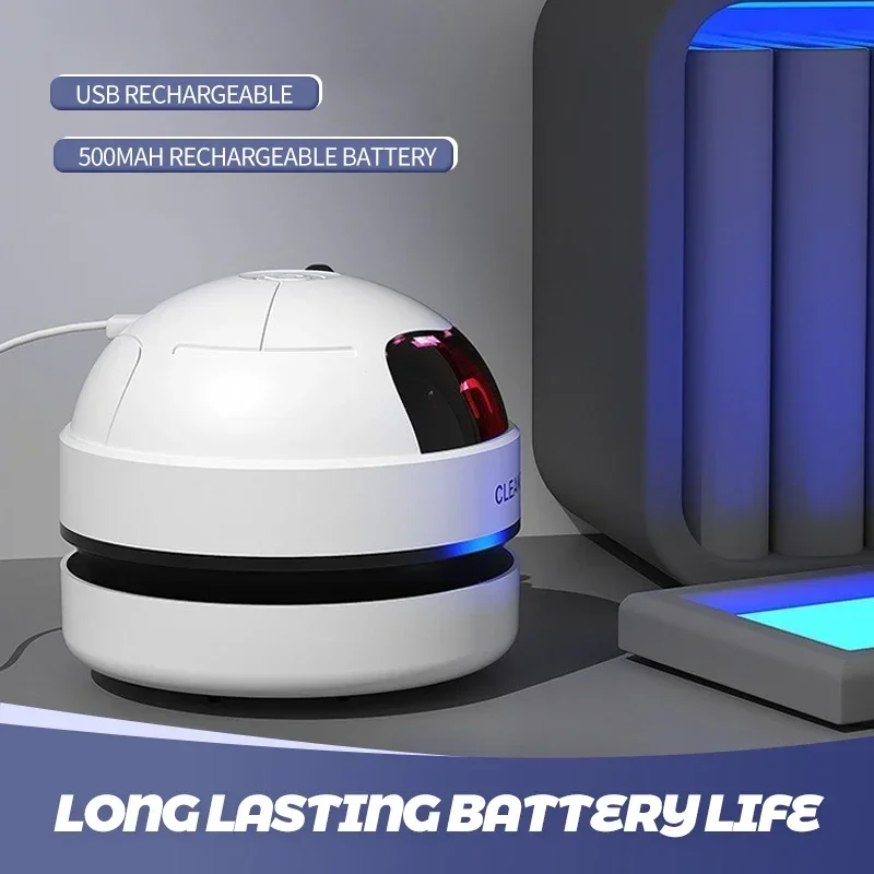 Mini Rechargeable Automatic Portable Vacuum Cleaner for Desktop Keyboard Car Pet Hair Rubber Shavings Dust Extractor Use