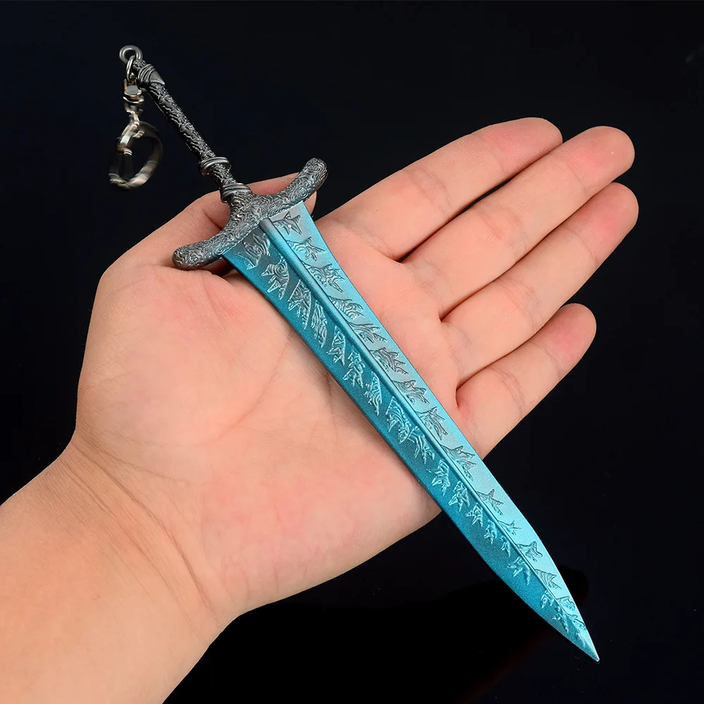 

21cm Dark Moon Greatsword Keychains Japanese Anime Game Peripheral Metal Swords Model for Home Ornaments Collection Gift Toys