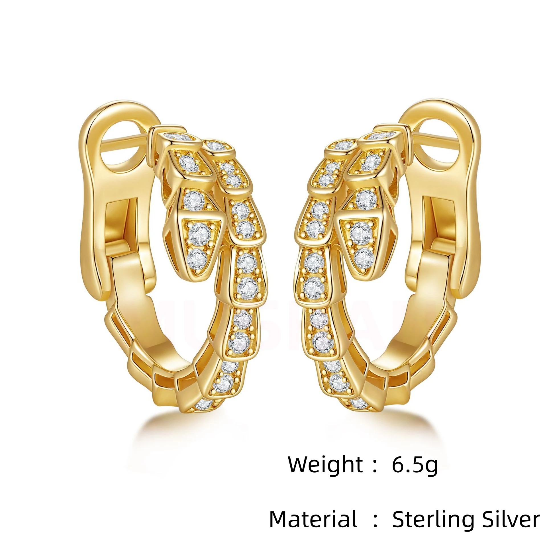 Winkin Winsin Brand Luxury Designer GRA Certificate Earrings Women S 925 Sterling Silver Snake Bone Moissanite Earrings Jewelry