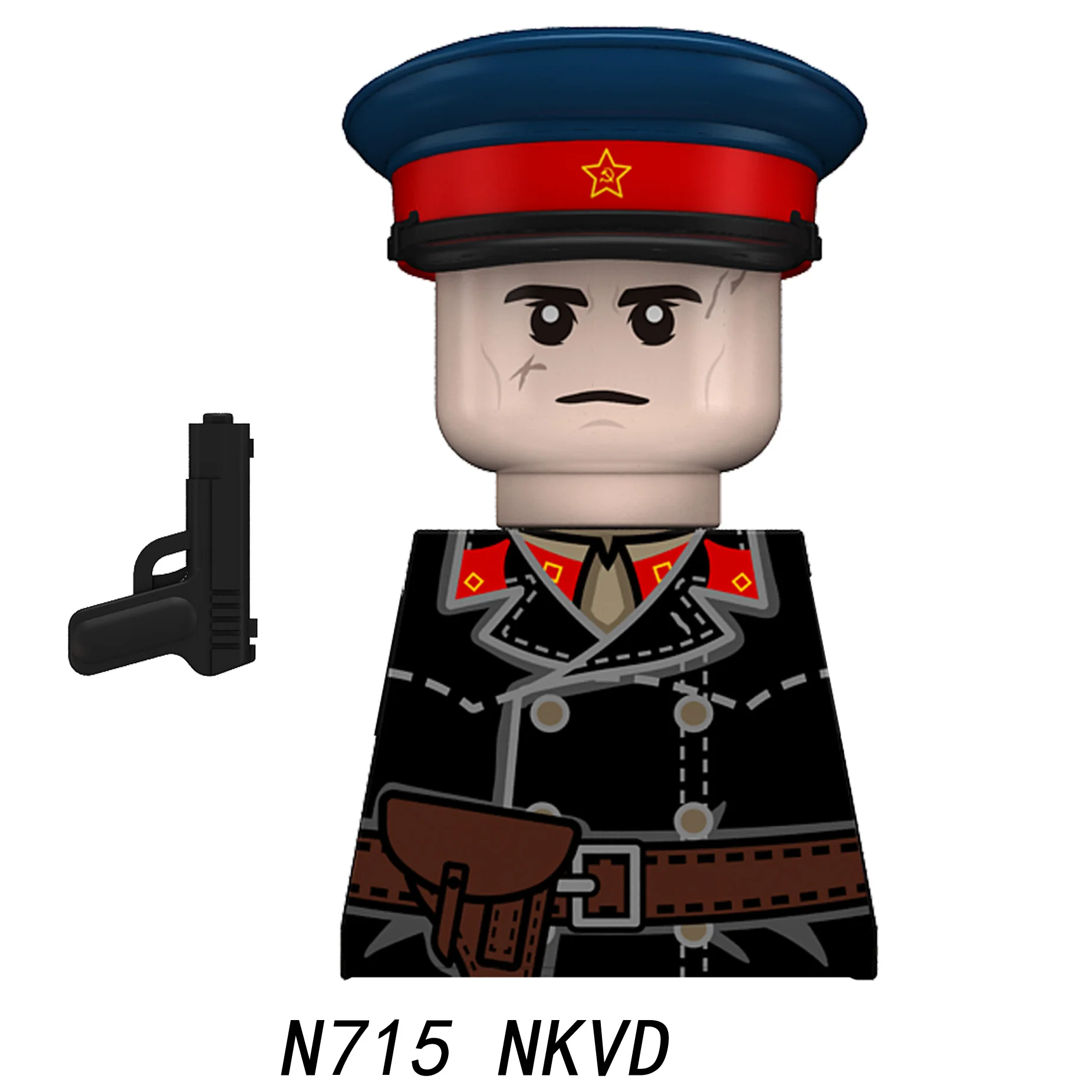 WW2 Soviet Red Army Soldiers Figrues Building Blocks War Military NKVD Army Infantry Gun Pistol Cap Officer Troops Bricks Toys