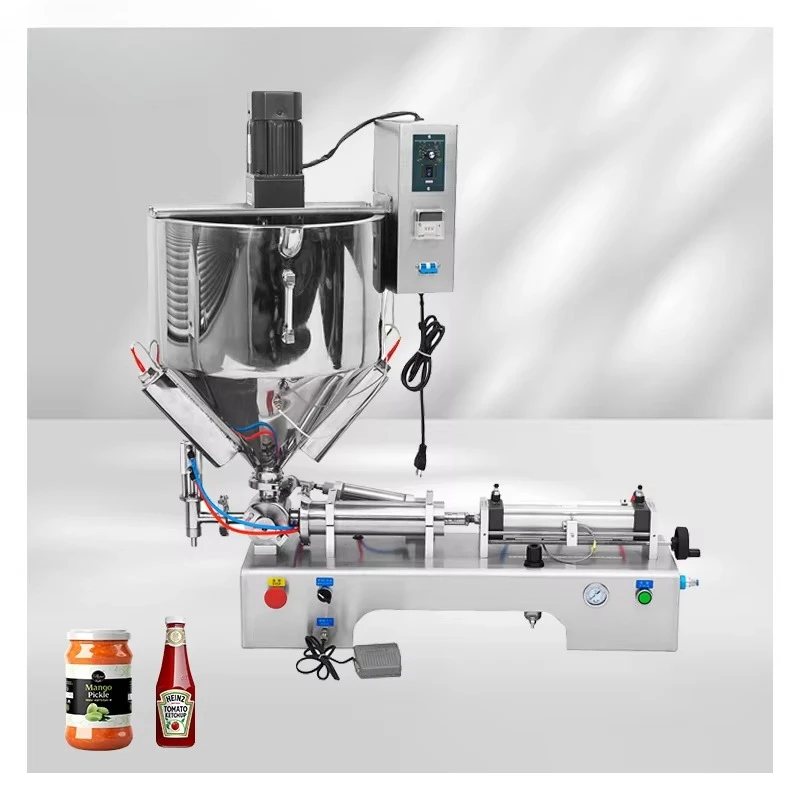 

Y Hopper Single Nozzle Automatic Yogurt Butter Cream Paste Filling Machine with Heating and Stirring Function