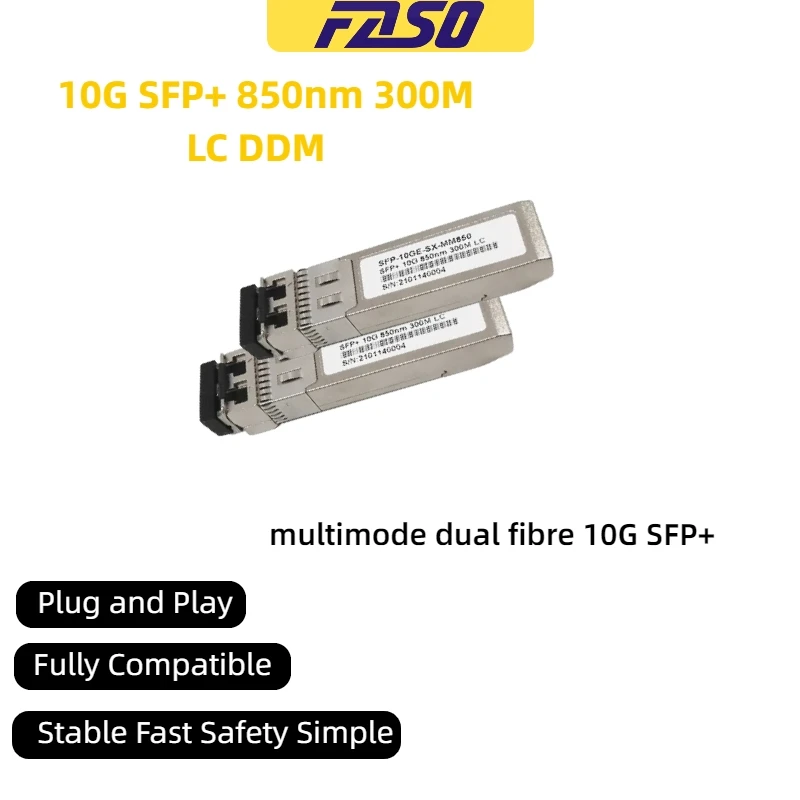 

10G LC SFP connector 300m 850nm multimode Double fiber Optical module with Cisco/Mikrotik Ethernet Switch