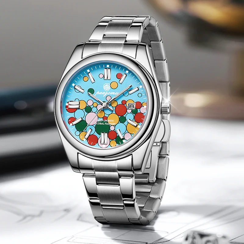 2026 PAAZOMU Fashion Men Stainless Steel Watch Luxury Calendar