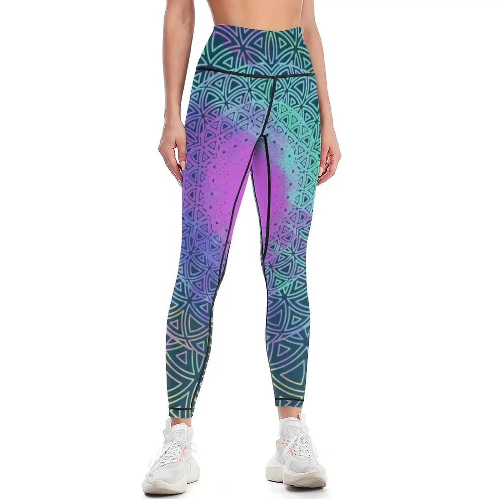 

Flower of Life, Hippie Mandala Two Leggings gym pants gym sportswear woman push up fitness sportswear for gym Womens Leggings