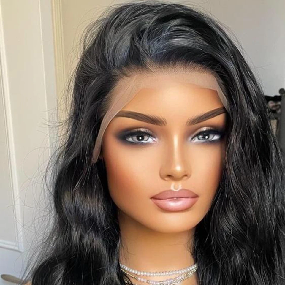 Charisma 26 Inches Long Water Wave Synthetic Lace Front Wig Platinum Blonde Wigs For Women Frontal Wig Cosplay Black Wigs