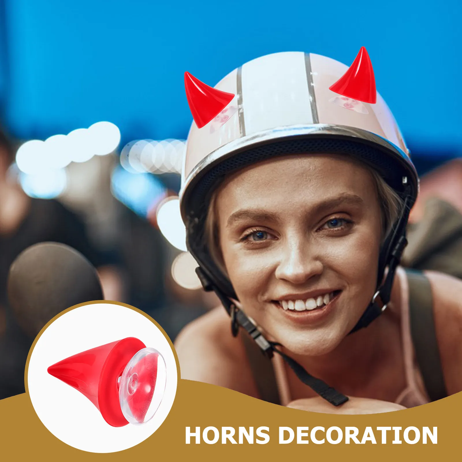 

2Pcs Motorcycle Horn Decoration with Suction Cup Easy Install Reusable Horns for Bike Ski Snowboard Motorcycle