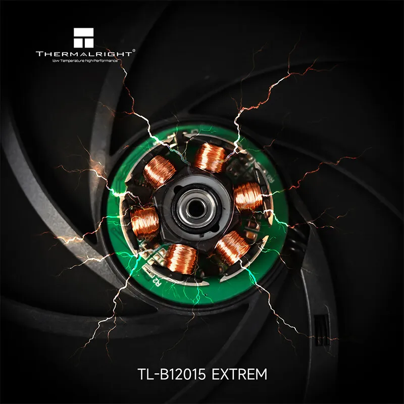 Thermalright TL-B12015 EXTREM 12cm chassis cooling fan/120x120x15mm/LCP fan blades/double ball bearings/low noise/PPS frame view 5