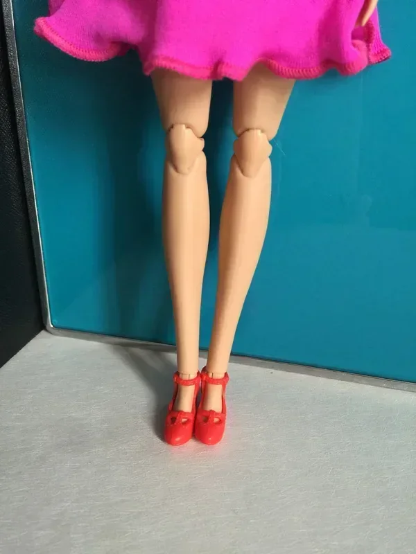 High heels flat foot  black  doll shoes red  for  your BB Doll Fashion Cute Newest BBI00828A