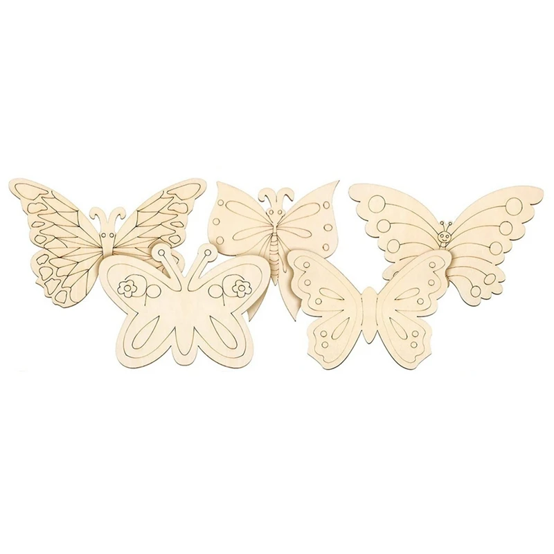 25 Pieces Wooden Butterfly Crafts Unfinished Wooden Butterfly Blank Butterfly Wooden Paint Crafts For Kids Painting