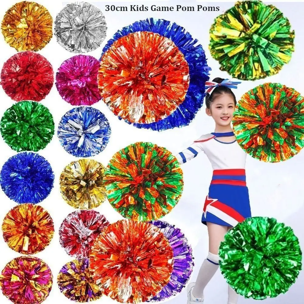 Neue 30 cm Kinder Spiel Pom Poms Mehrfarbige PET Jubel Ball Kommen Auf Requisiten Sport Spiel Vocal Ball Club Liefert