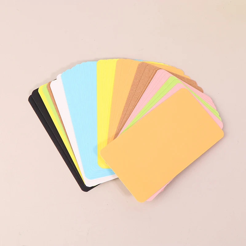 100Pcs/Box Kraft Paper Card Double Sided Word Card Blank Business Card Message Note Thank You Card Writing Card Learning Card