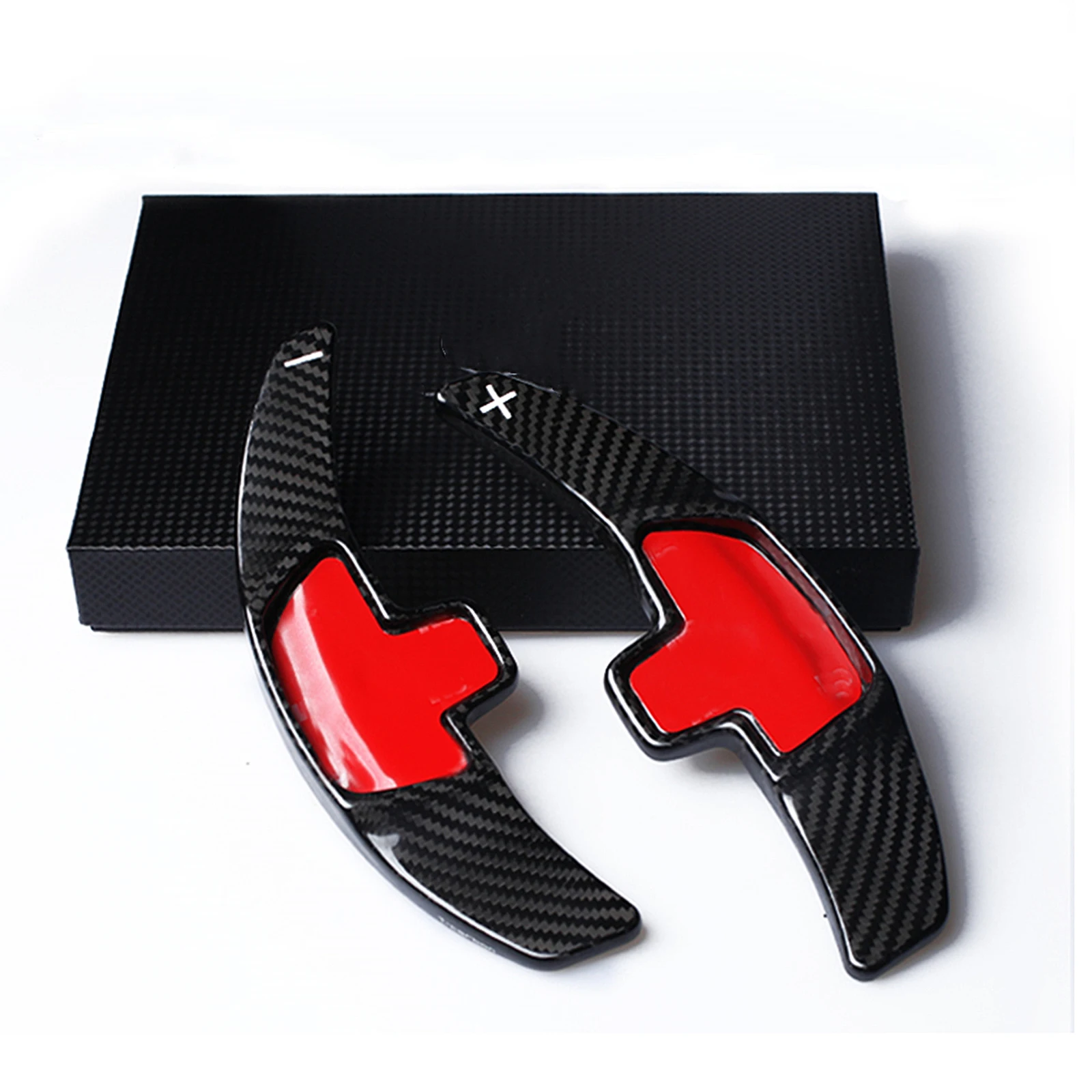 

For Mercedes Benz A B C Class CLA CLS GLE GLS Car Gear Steering Wheel Shift Paddle Extension Carbon Fiber Red/Black Cover