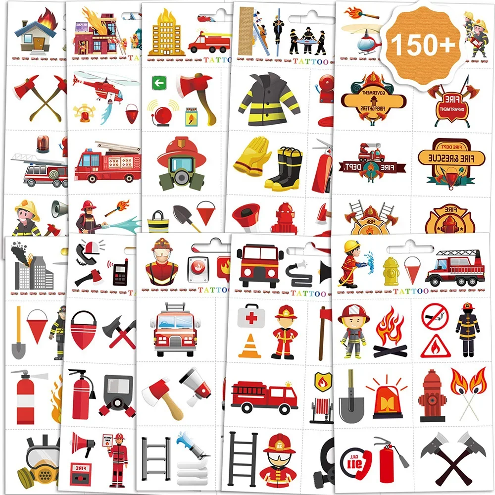 Firefighter Party Supplies Include Fire Truck Toy Kid  Firefighter Helmets  Stickers Accessories Toddler Birthday Gift
