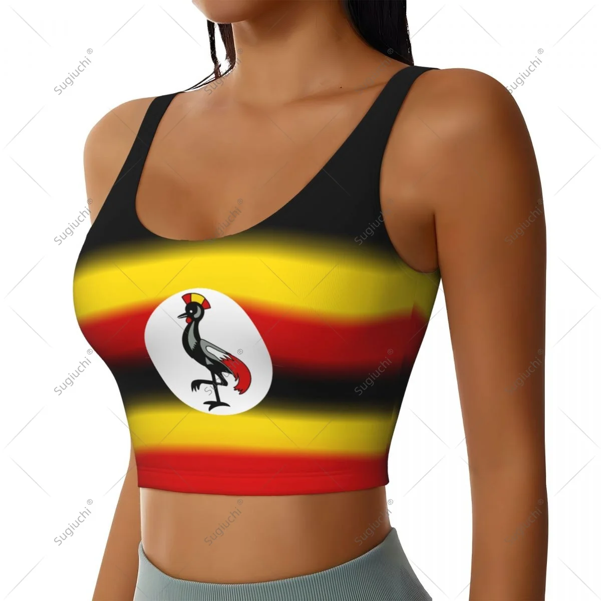 Uganda Flag Women Girl Activities Sports Vest for Female Yoga Vest Workout Vest Lightweight Trendy