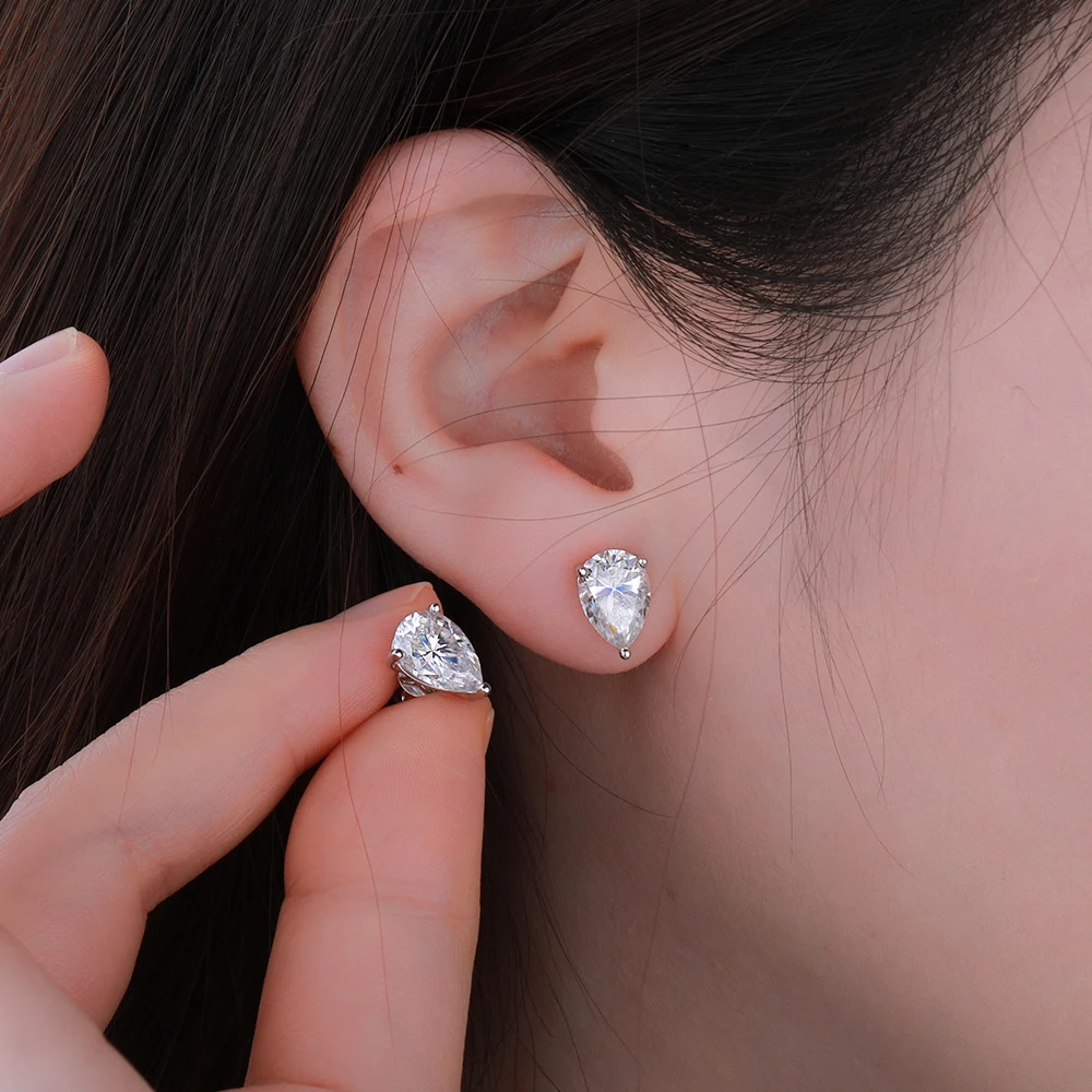 

Серьги-гвоздики BXINY с муассанитом в форме капли 0,5-4 карата, серебро 925 пробы, грушевидная огранка, для женщин, подарки, ювелирные изделия