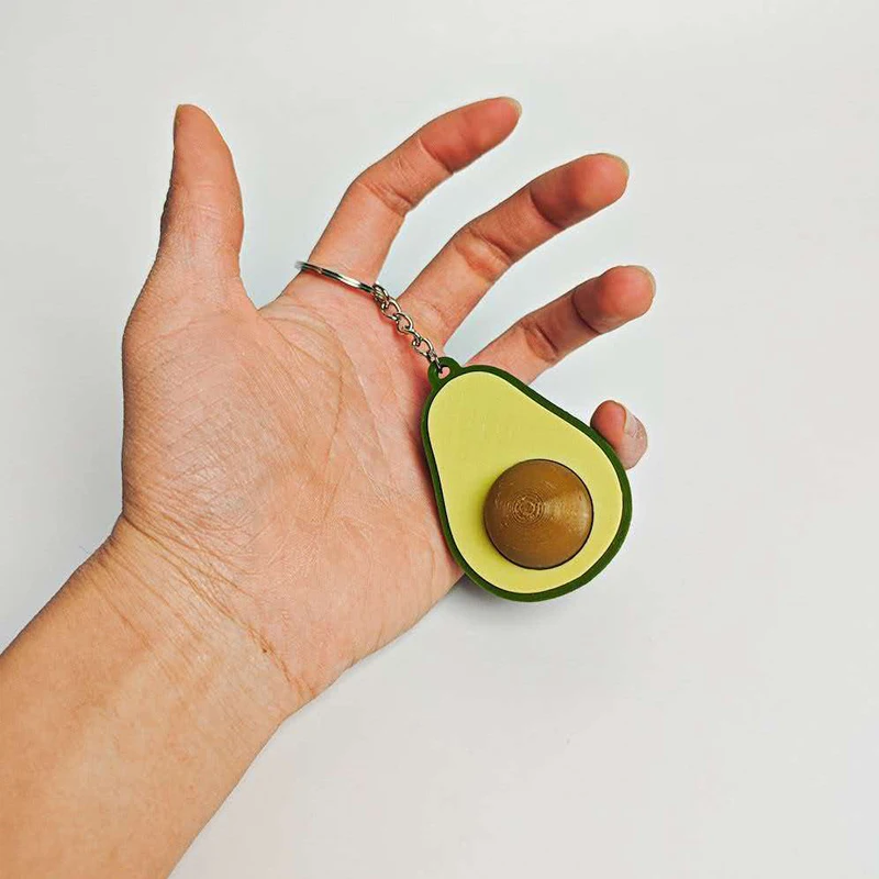 Avocado Clicker Fidget Keychain Backpack Charm Decompression Button Sensory Stress Relief Toys ADHD Anxiety Creative Idea