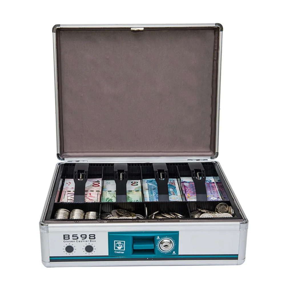 

Handle Wear-Resistant Rustproof Storage Case For Coins Keys Rings Checks Receipts Valuables Portable