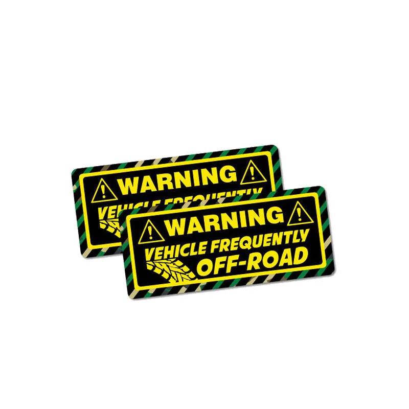 2X 10.2CM*4.4CM  Personality Customization Warning Vehicle Frequently Off Road Car Sticker Reflective Decal PVC