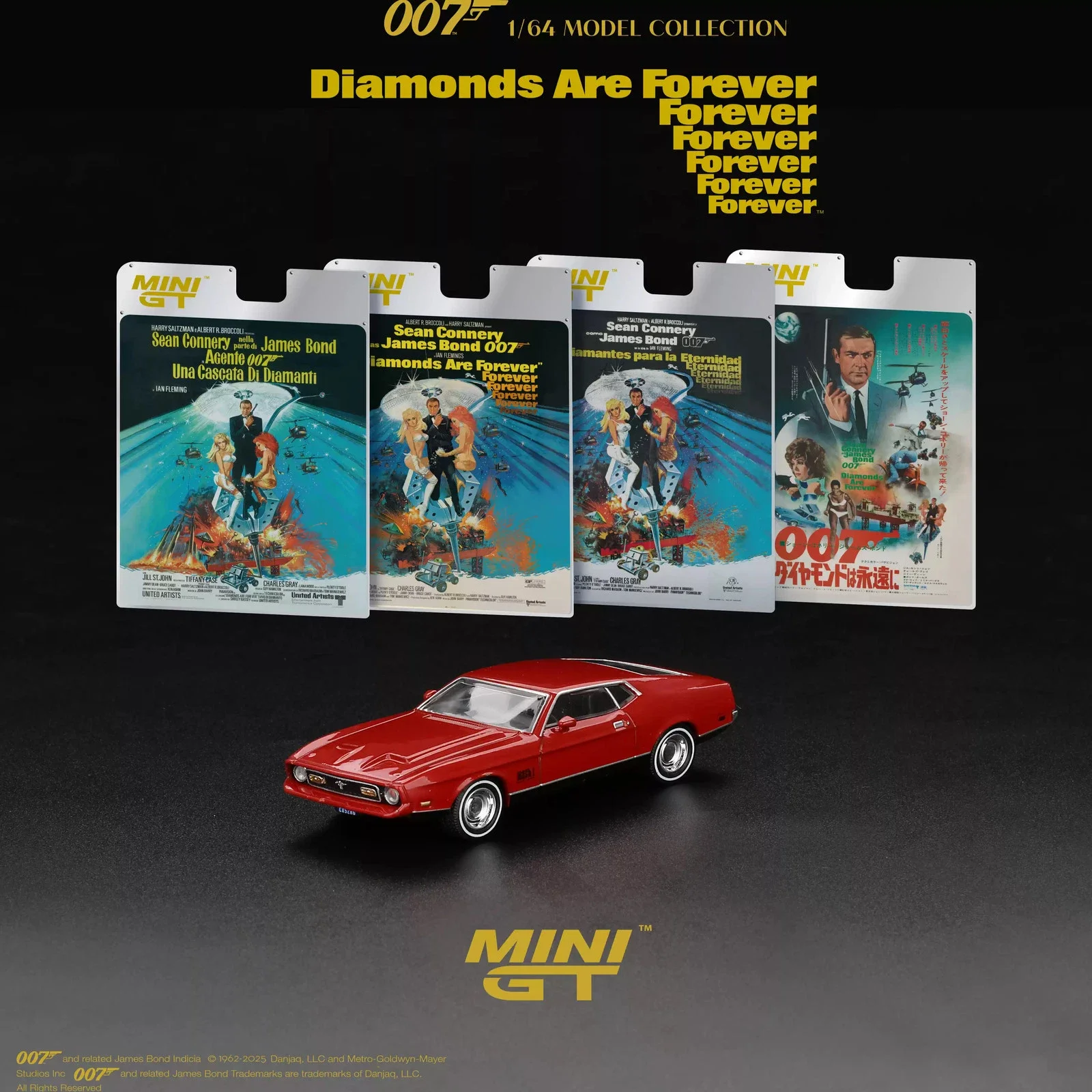 

MINI GT 1:64 Mach 1 "Diamonds Are Forever"English Edition, литая под давлением модель автомобиля, коллекция игрушек для хобби