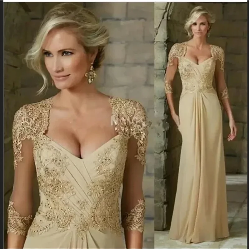 

Элегантные вечерние платья Шифон цвета шампанского Свадебные платья Русалка Свадебное платье для гостей для официальной длины до пола