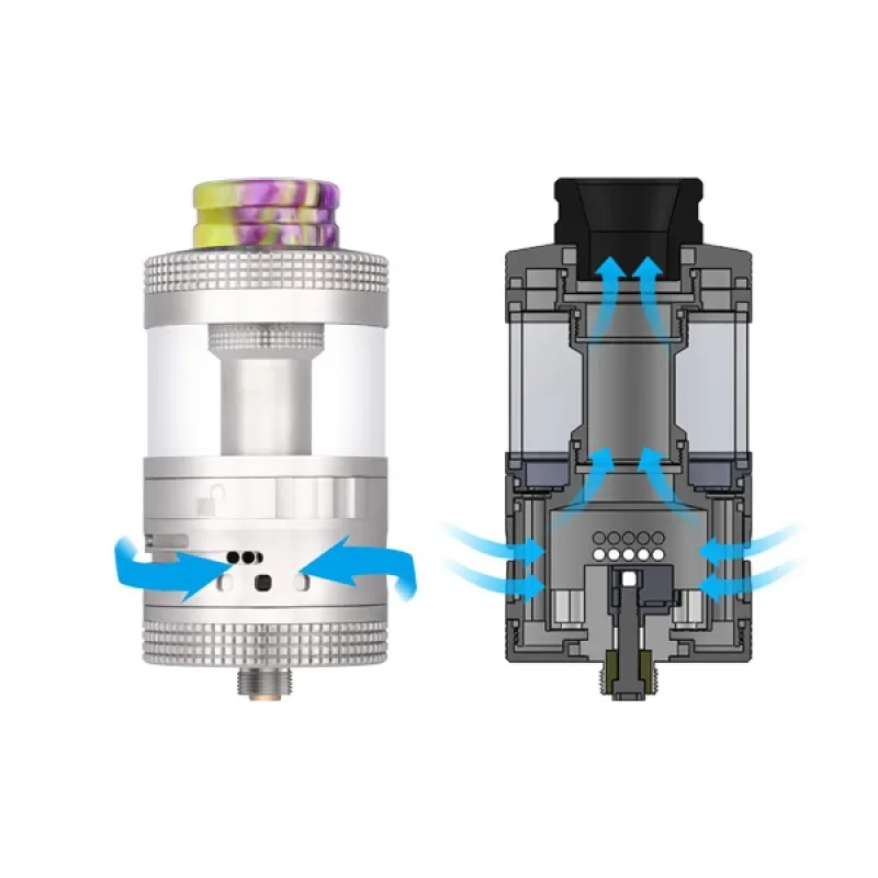 Aromamiseur Steam Crave Plus V3 RDTA, réservoir 30mm de diamètre 3ml/12ml, flux d'air inférieur latéral réglable, atomiseur Vape à filetage 510