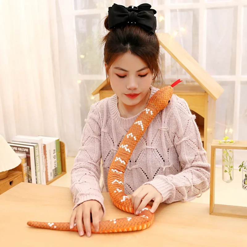 Simulation Snake Plush Toy Real Life Stuffed Boa Cobra Long Snake Plush Doll Creative Room Decoration Birthday Gifts