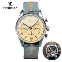 Proxima PX1716 39MM Men Chronograph Mechanical Wristwatches Sapphire Glass Modify ST1902 Movement Military Pilot Clock