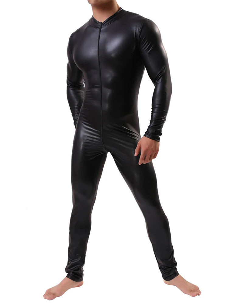 Catsuit Zentai Sexy para hombre, mono sexual, arnés muscular, disfraces eróticos de segunda piel, fetiche de látex, Bdsm