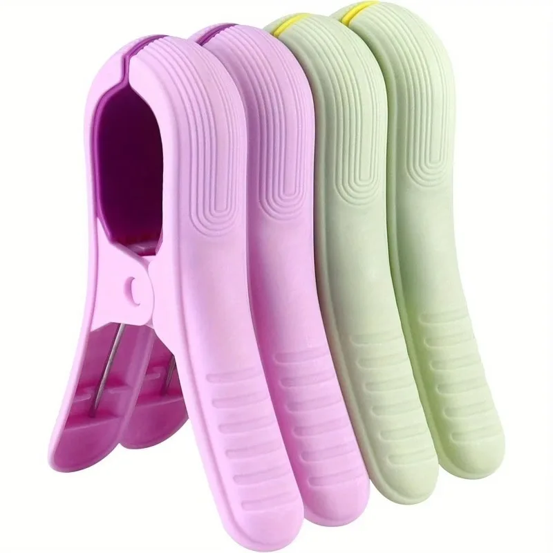 2/4PCS Large Beach Towel Clips Windproof Non-Slip Clothes Pegs for Sun Loungers Pool Chairs Laundry Drying Blanket Holder​