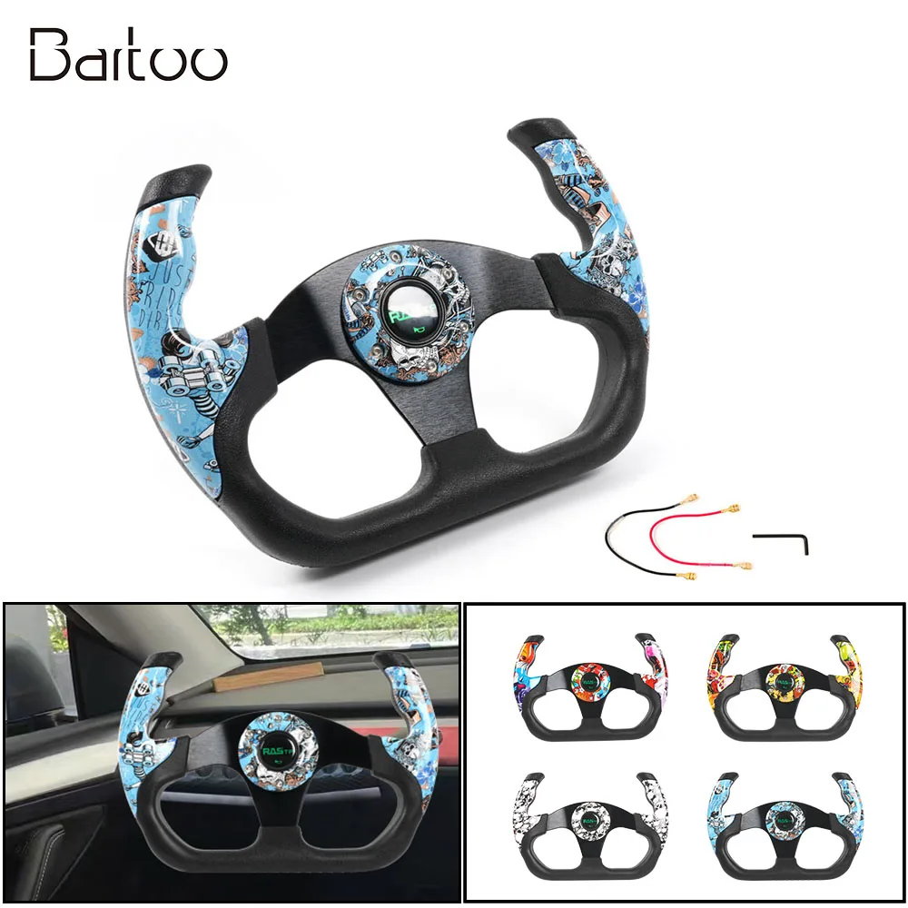 Graffiti SIM Racing Steering Wheel 12.8 Inch 325mm 6 Hole Steering Wheel Kit With Horn Button STW046