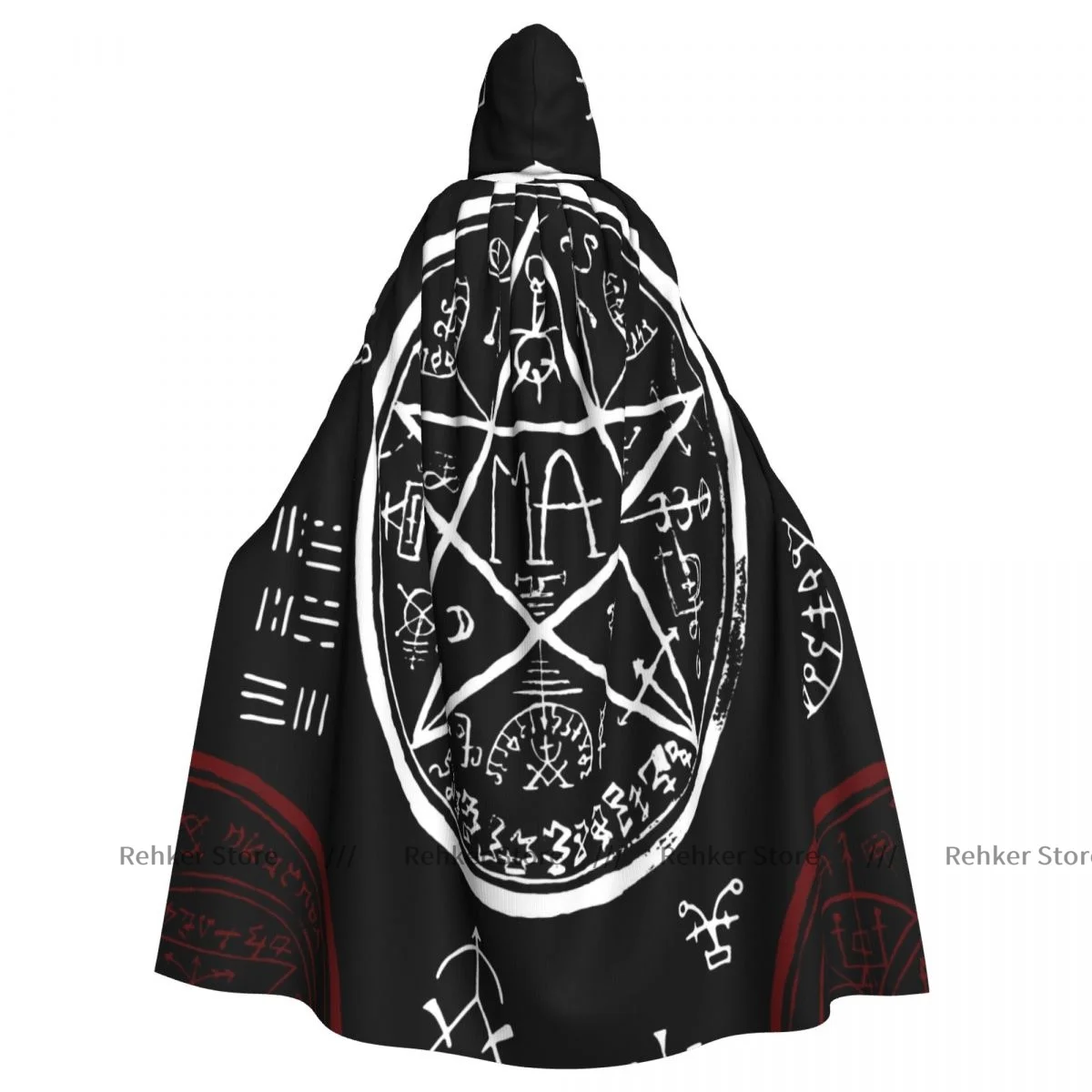 

Witch Cloak Pentagram And Mystic Symbols Halloween Cosplay Costume Unisex Adult Cloak Retro Ages Cape